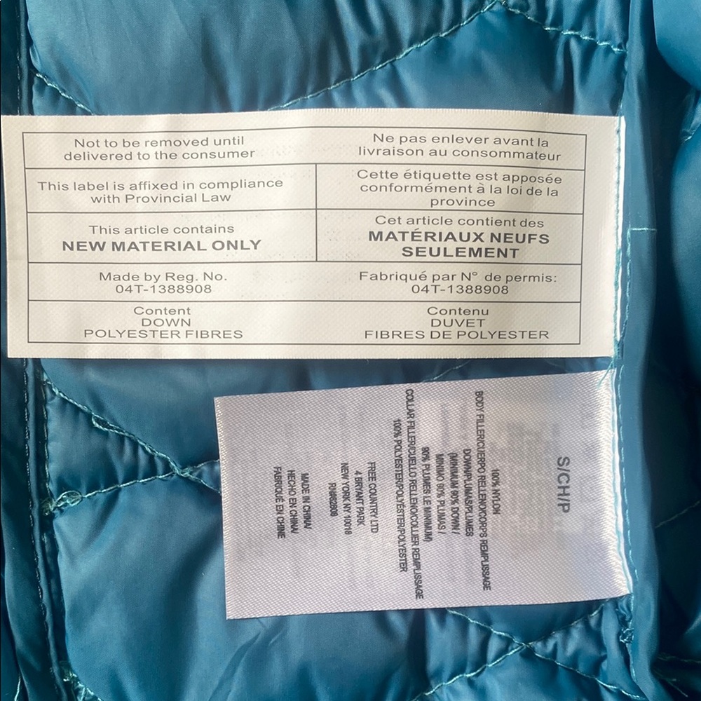 Free Country Blue/ green Quilted Jacket Lightweight, color jade mist - Picture 12 of 12
